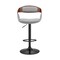 Armen Living Benson Adjustable Gray Faux Leather and Walnut Wood Bar Stool with Black Base LCBNBAWABLGR - alternate 8